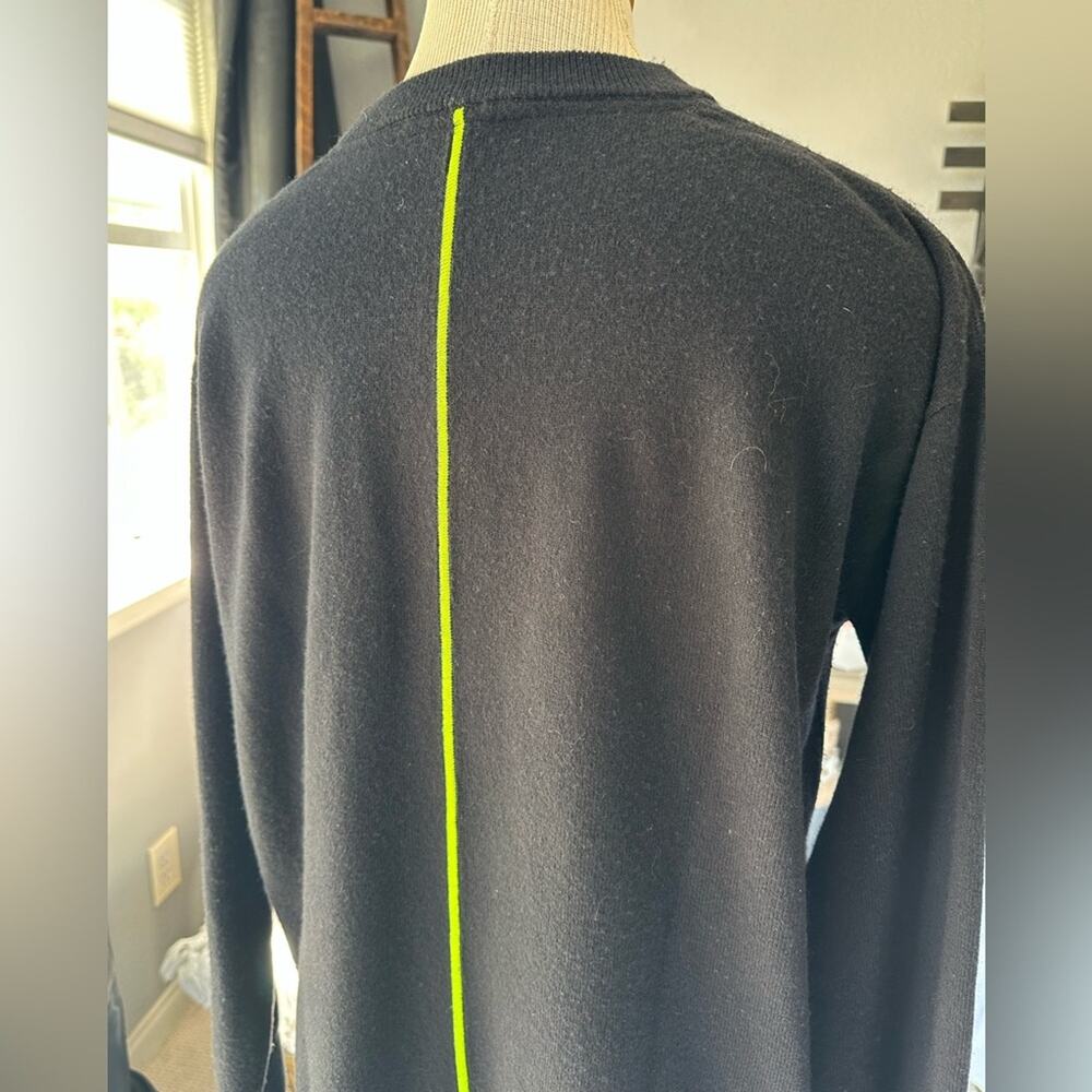 Alexander Wang black knit with neon green stripe, size medium - Picture 4 of 13